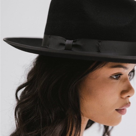 Gigi Pip Monroe Rancher Black Wide Brim Felt Hat - Picture 7 of 7